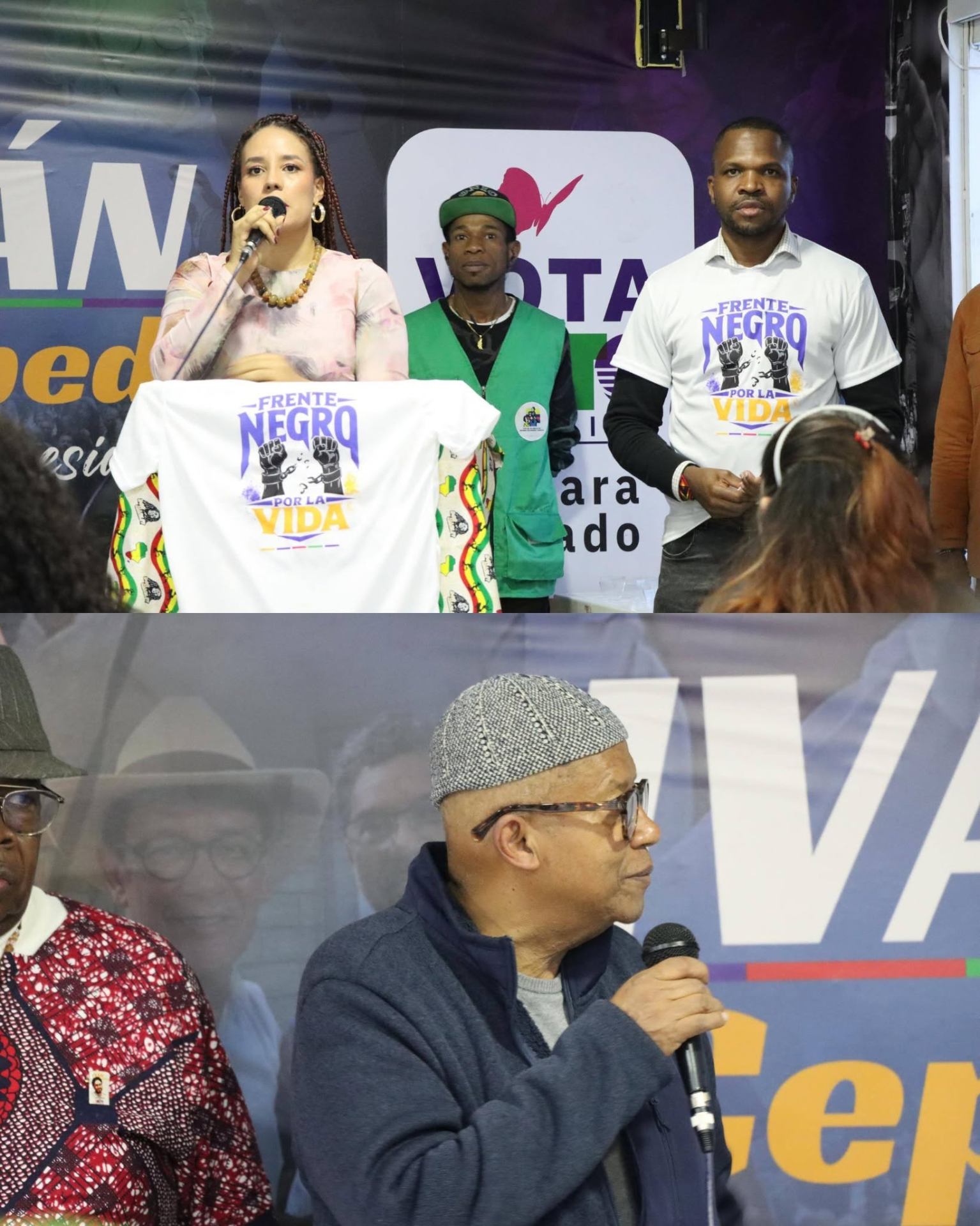 Intervenciones de liderazgos durante un encuentro del Frente Negro Por La Vida