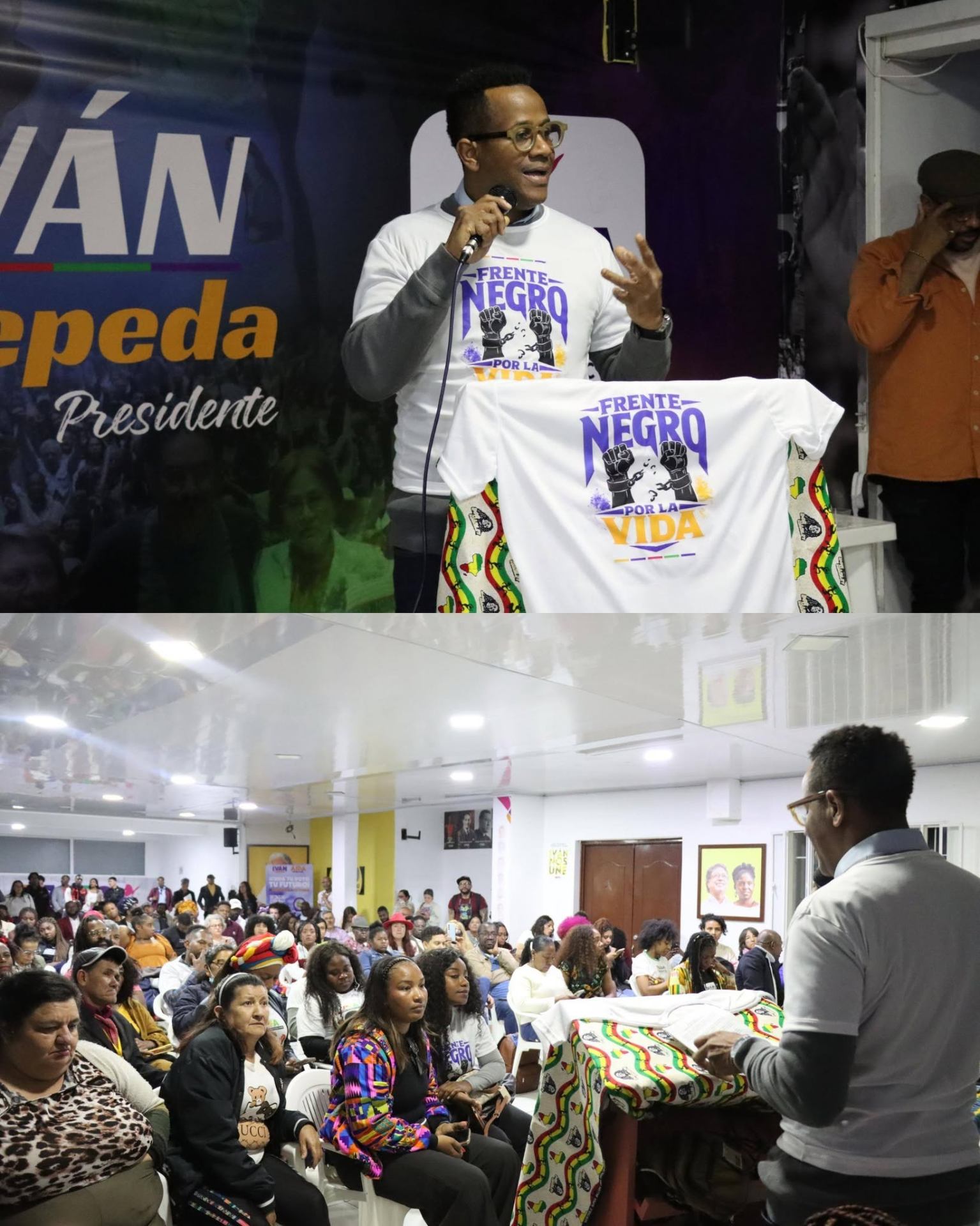 Presentación de la camiseta del Frente Negro Por La Vida ante la comunidad