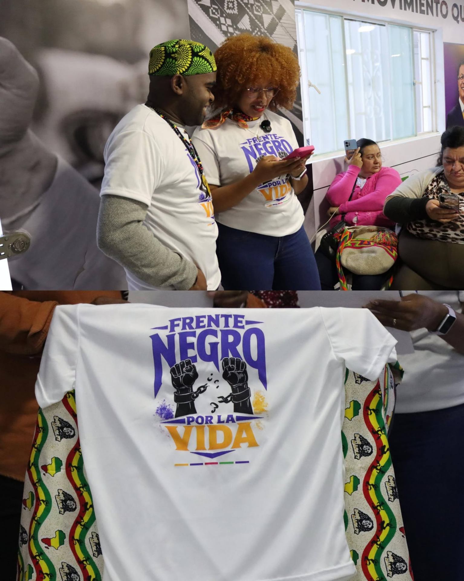 Integrantes del Frente Negro Por La Vida compartiendo la jornada
